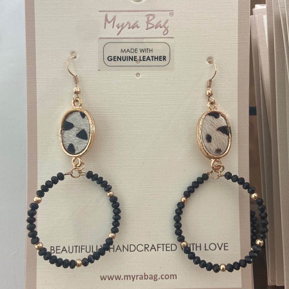 Genuine leather earrings